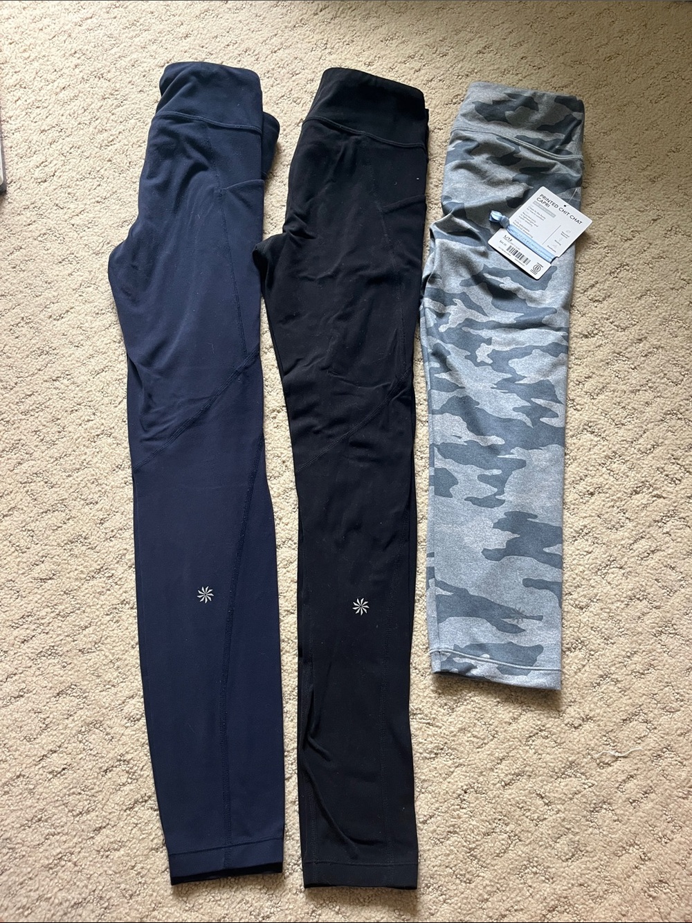 Athleta Kids Leggings - Navy, Black & Gray Camo